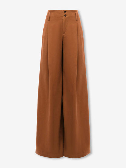 Outlet online Chloé Mujer Pantalones Anchos Algodón color Camel sku 761-003814 01 - Foto 1