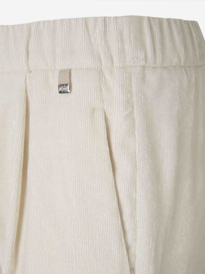Outlet online Herno Mujer Pantalones Rectos Pana color Marfil sku 761-003817 01 - Foto 3