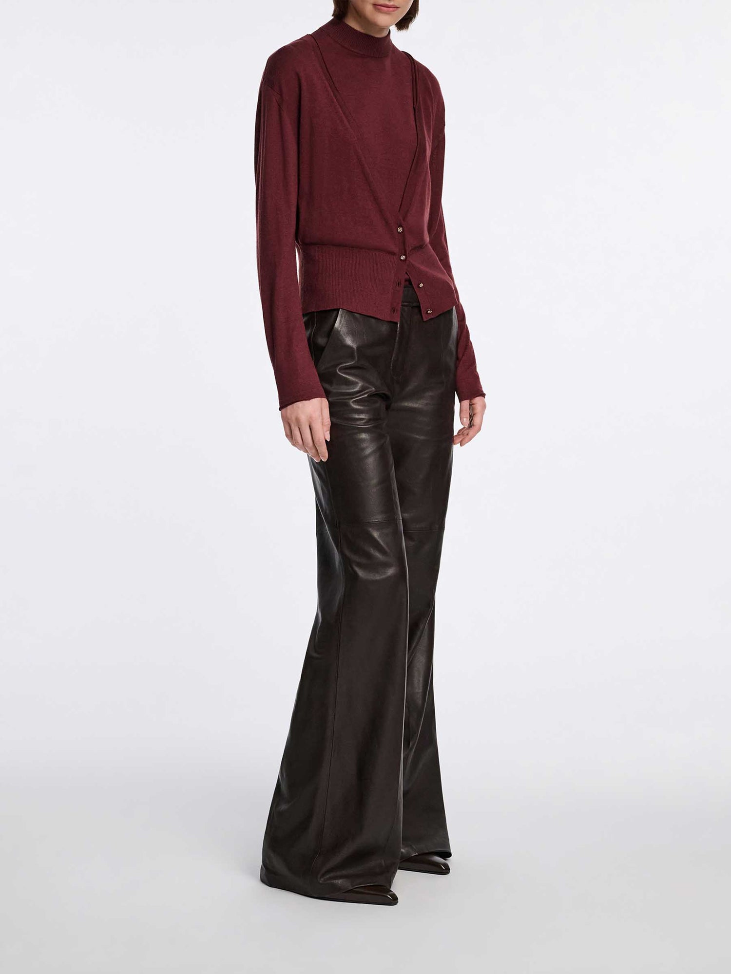 Outlet online Dorothee Schumacher Mujer Pantalones Flared Cuero color Marrón Oscuro sku 761-003853 01 - Foto 2