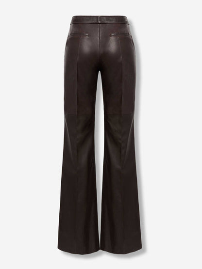 Outlet online Dorothee Schumacher Mujer Pantalones Flared Cuero color Marrón Oscuro sku 761-003853 01 - Foto 3