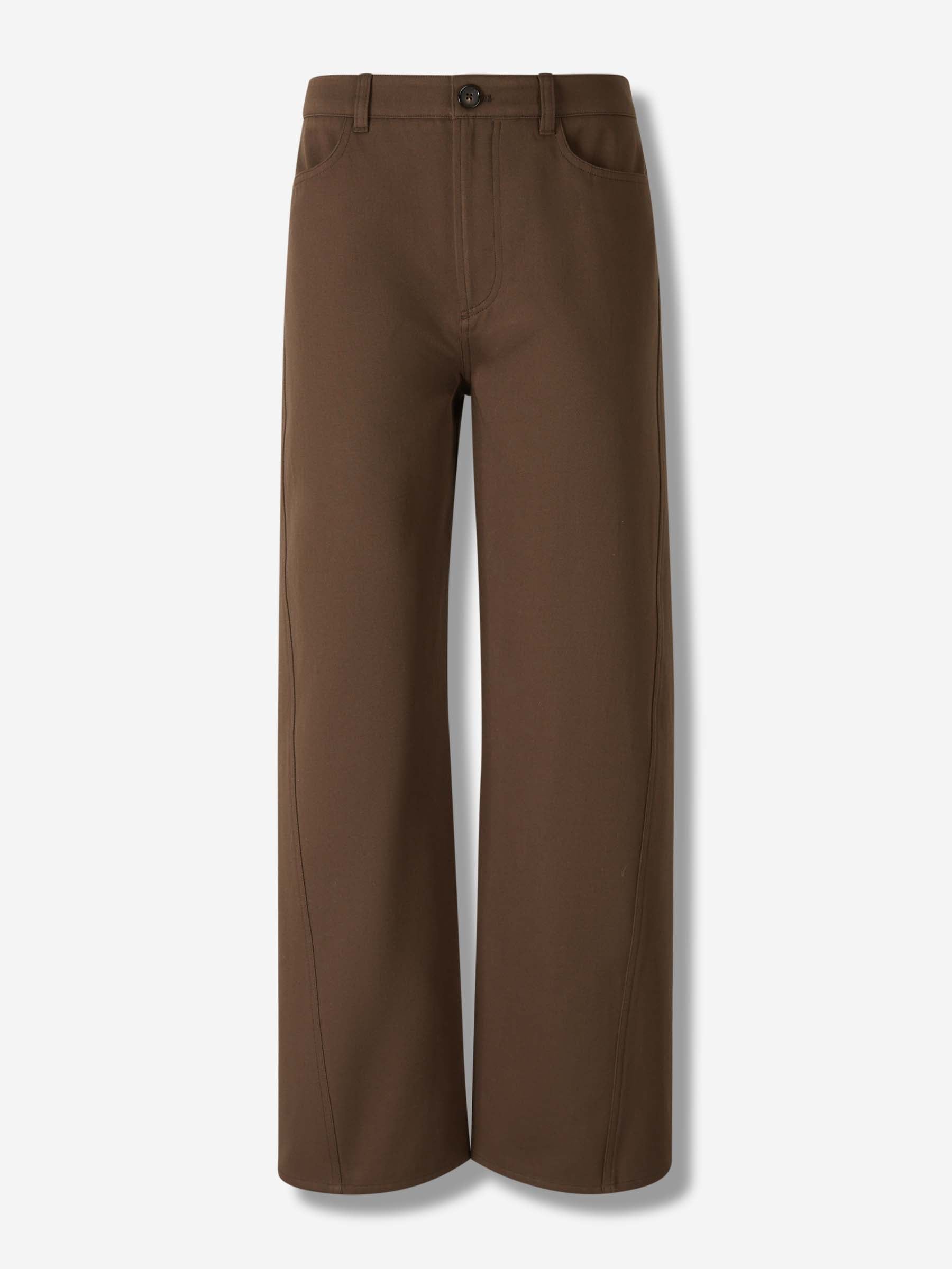 Outlet online TOTEME Mujer Pantalones Rectos Twisted color Marrón Oscuro sku 761-003891 01 - Foto 1