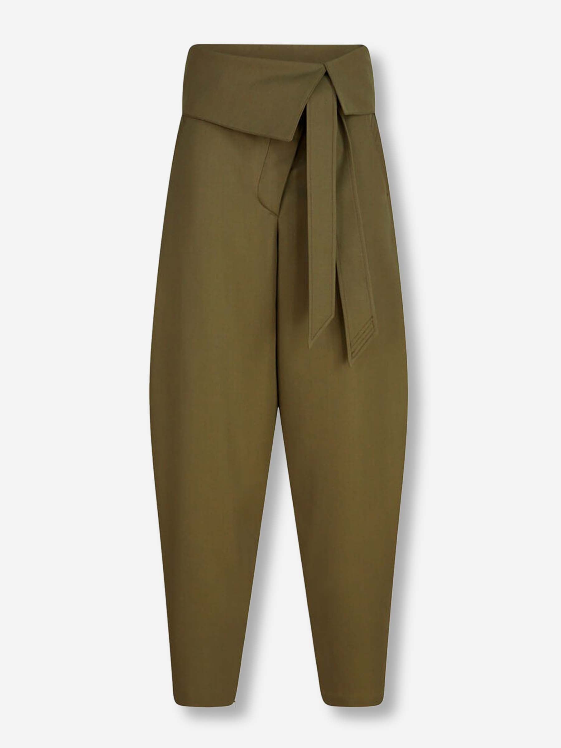 Outlet online The Attico Mujer Pantalones Straight Lana color Verde Militar sku 761-003903 01 - Foto 1