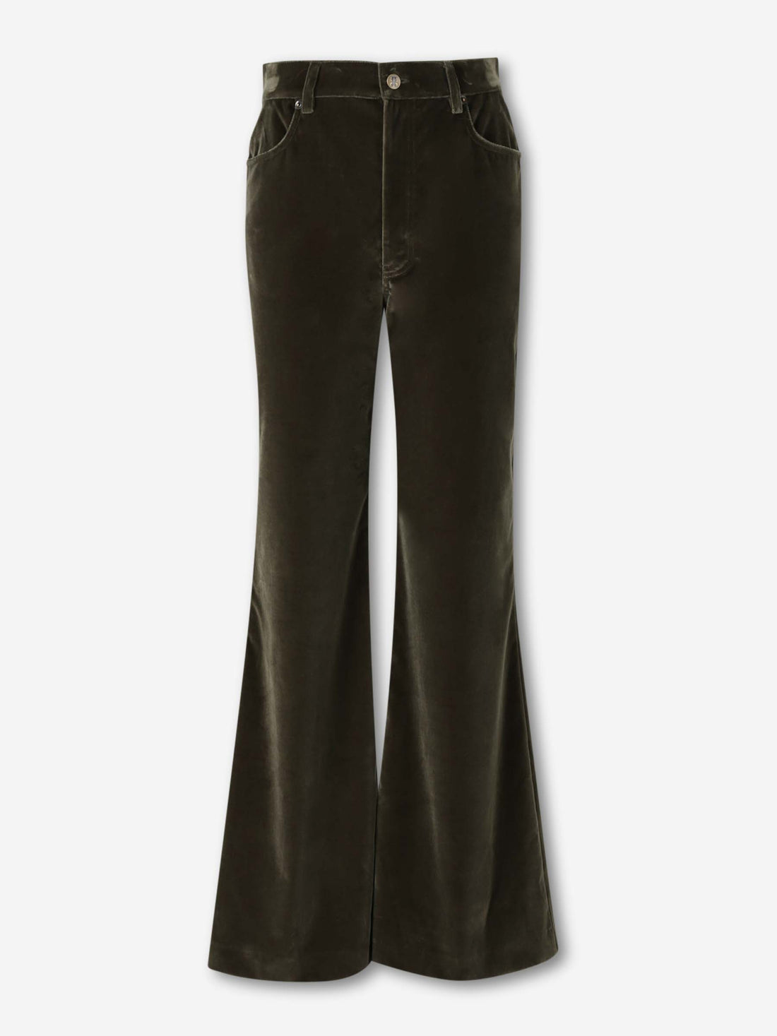 Outlet online LaDoubleJ Mujer Pantalones Flared Terciopelo color Verde sku 761-003938 01 - Foto 1