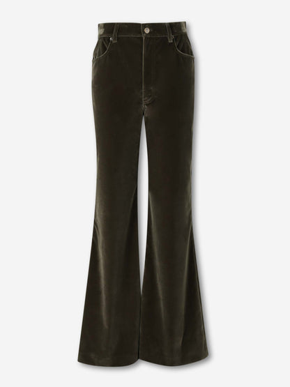 Outlet online LaDoubleJ Mujer Pantalones Flared Terciopelo color Verde sku 761-003938 01 - Foto 1