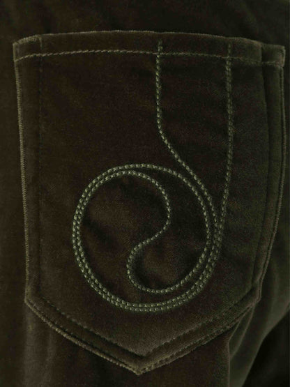 Outlet online LaDoubleJ Mujer Pantalones Flared Terciopelo color Verde sku 761-003938 01 - Foto 4