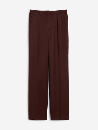 Outlet online Max Mara Mujer Pantalones Rectos Gabardina color Burdeos sku 761-003968 01 - Foto 1