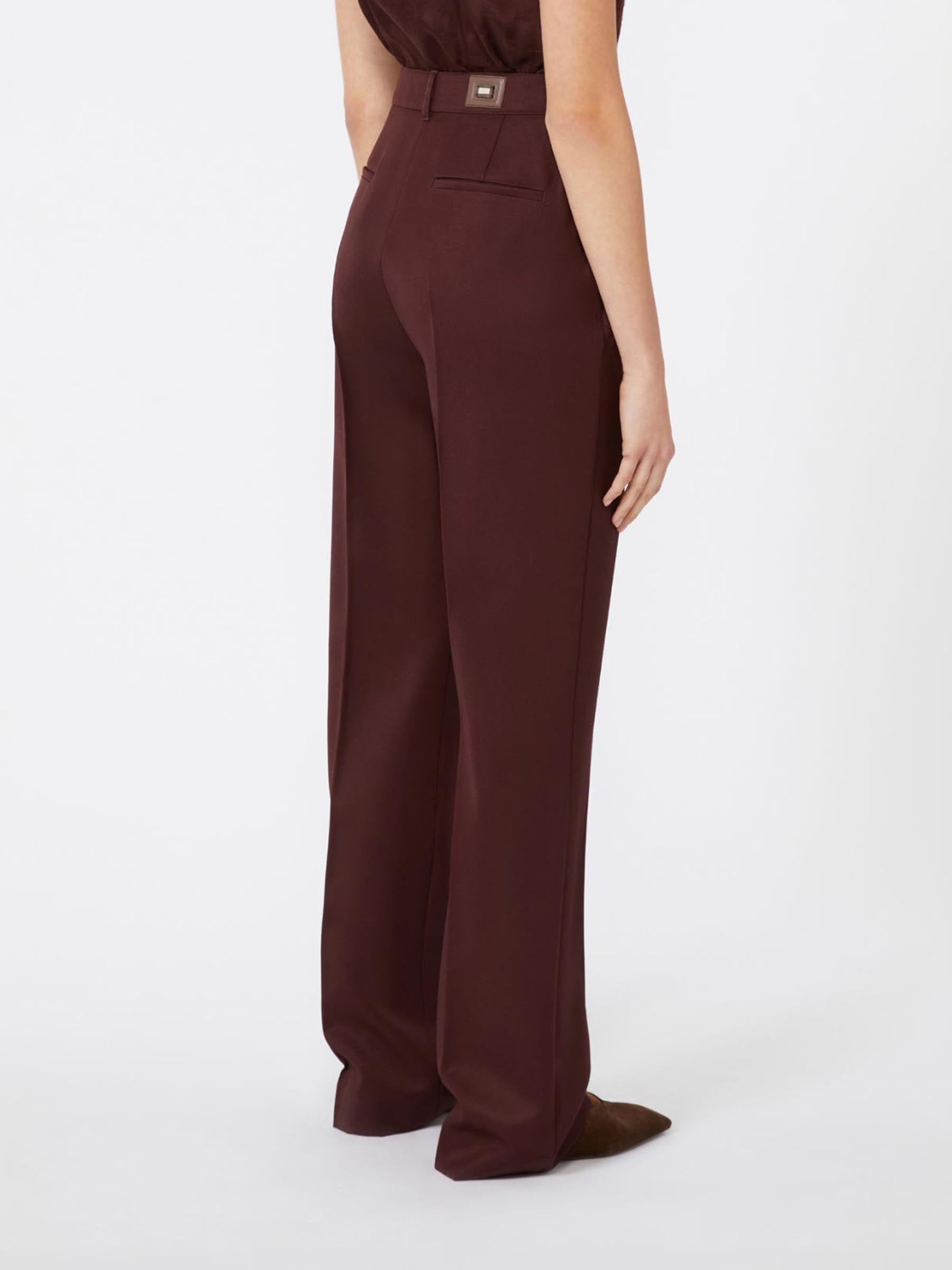 Outlet online Max Mara Mujer Pantalones Rectos Gabardina color Burdeos sku 761-003968 01 - Foto 3