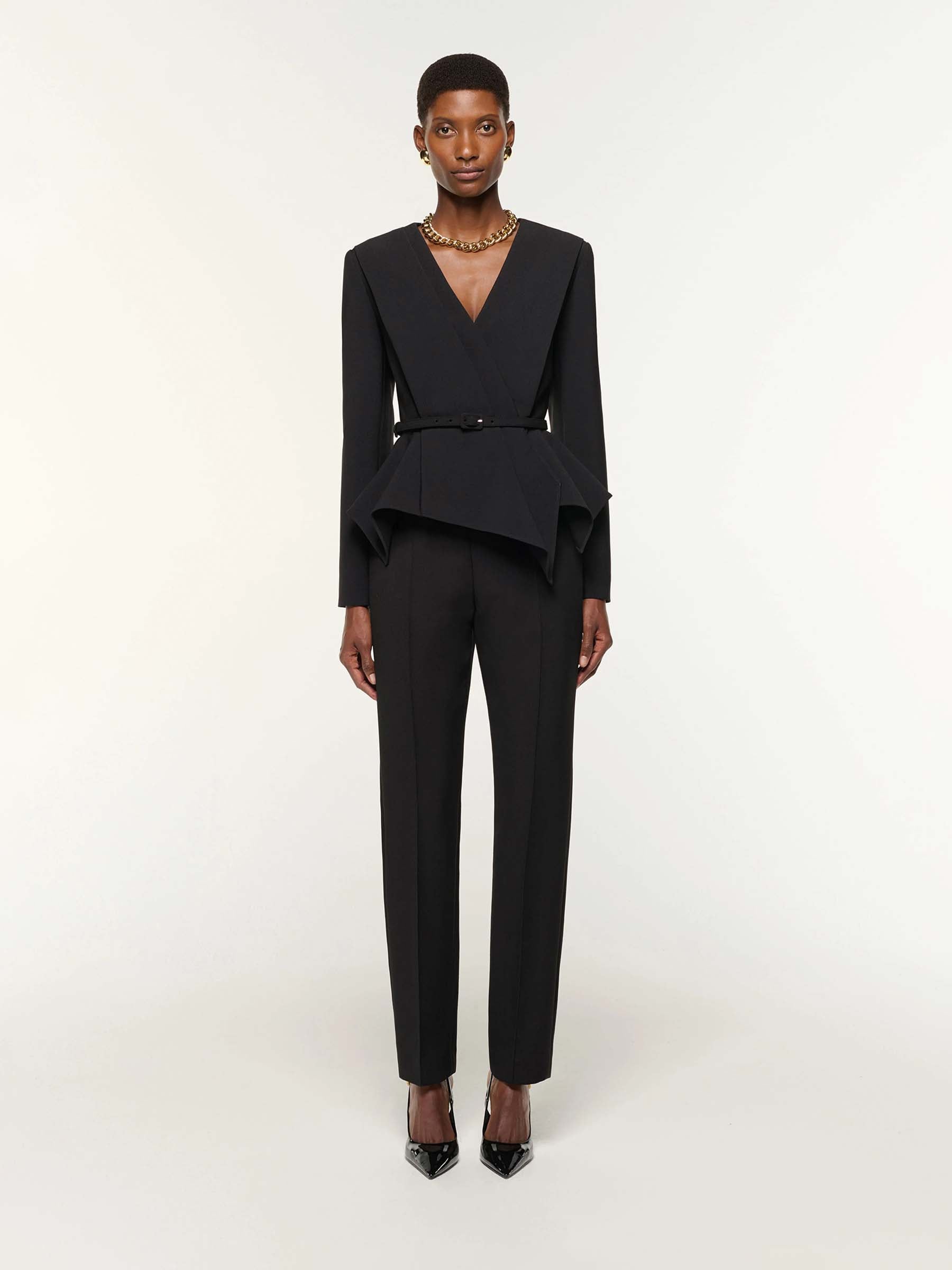 Outlet online Roland Mouret Mujer Pantalones Rectos Crepe color Negro sku 761-003988 01 - Foto 1