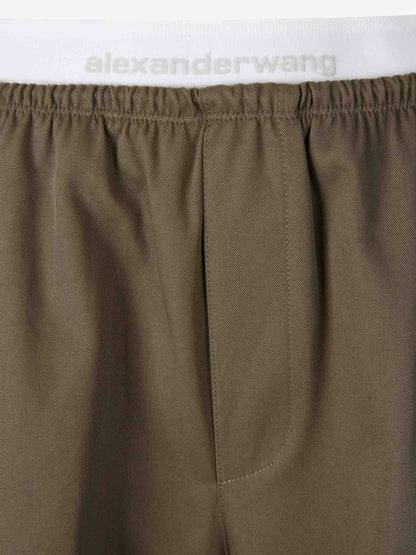 Outlet online Alexander Wang Mujer Pantalones Anchos Algodón color Verde Militar sku 761-004013 01 - Foto 4