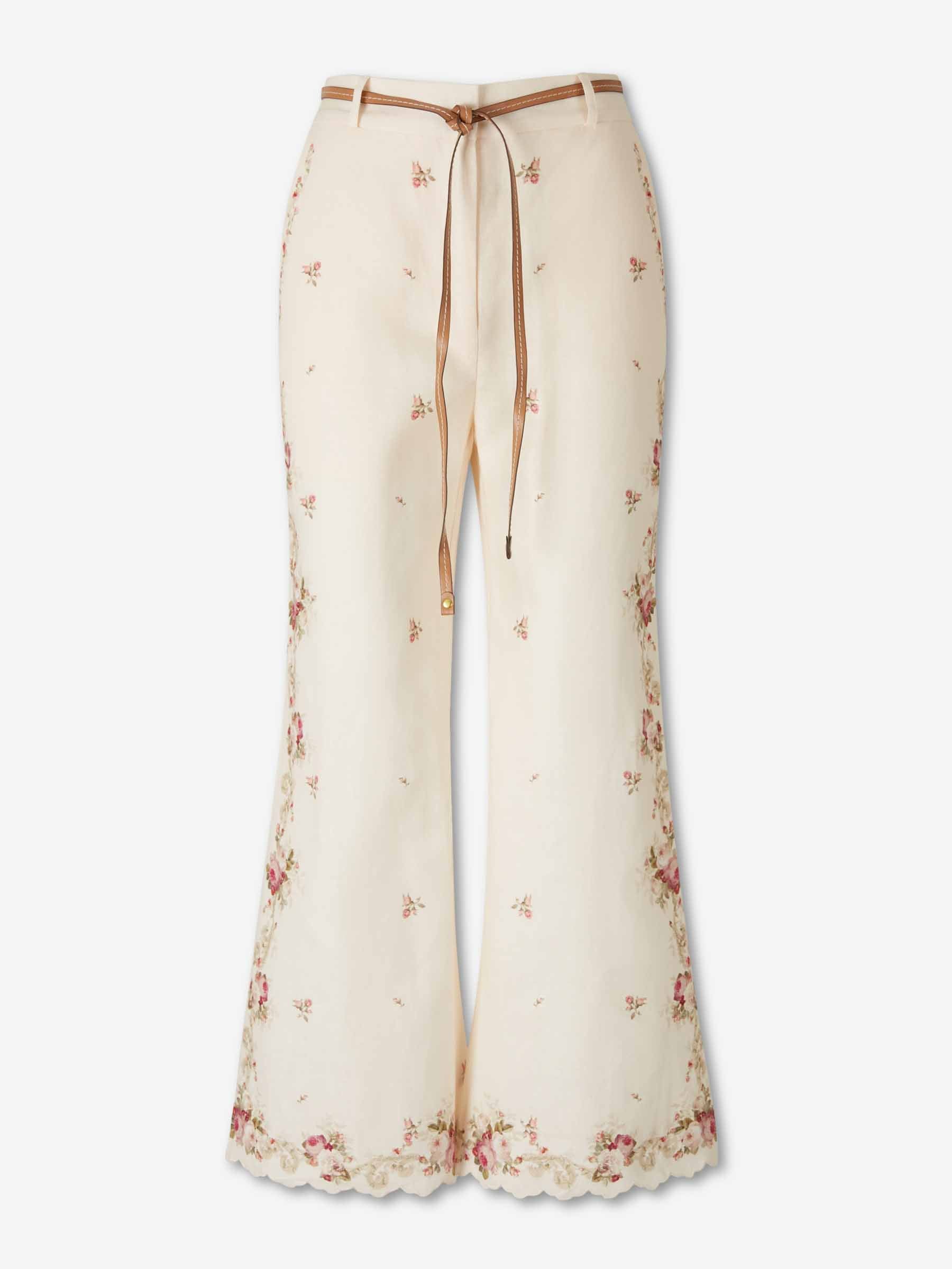 Outlet online Zimmermann Mujer Pantalones Flared Floral color Crema sku 761-004032 01 - Foto 1