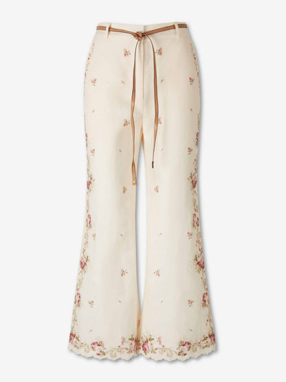 Outlet online Zimmermann Mujer Pantalones Flared Floral color Crema sku 761-004032 01 - Foto 1