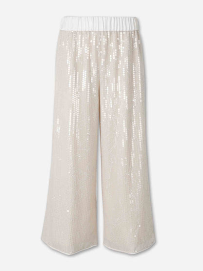 Peserico Mujer Barcelona Pantalones Anchos Lentejuelas color Beige sku 761-004034 00 - Foto 1