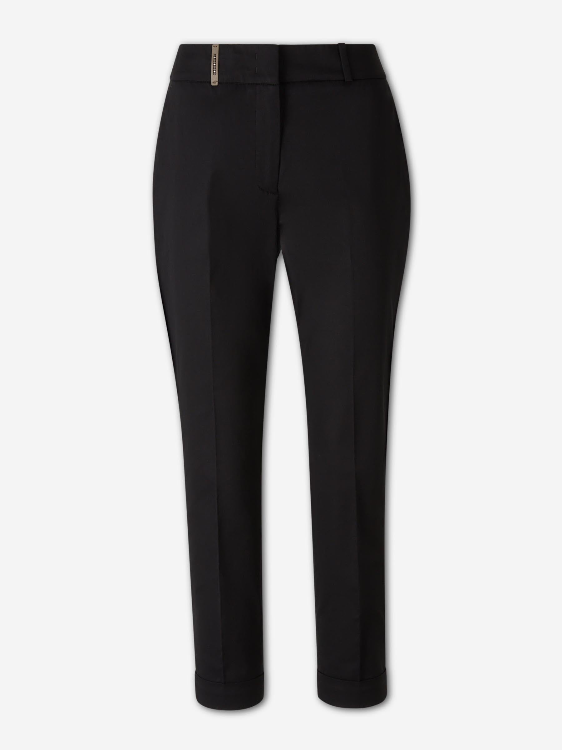 Outlet online Peserico Mujer Pantalones Rectos Gabardina color Negro sku 761-004040 02 - Foto 1