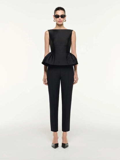 Outlet online Roland Mouret Mujer Pantalones Skinny Lana color Negro sku 761-004058 01 - Foto 1