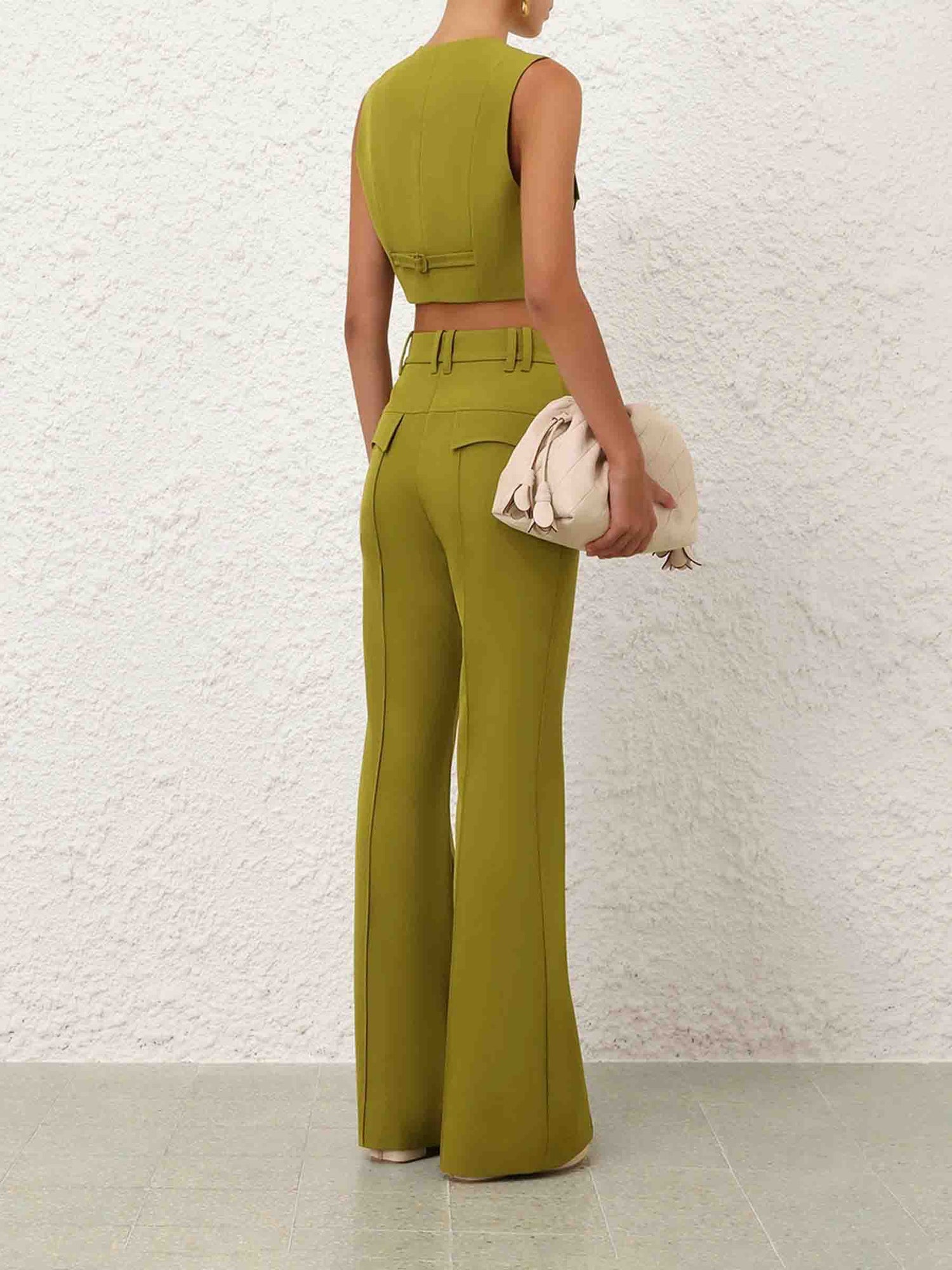 Zimmermann Mujer Barcelona Pantalones Flared Luna color Verde sku 761-004096 01 - Foto 3