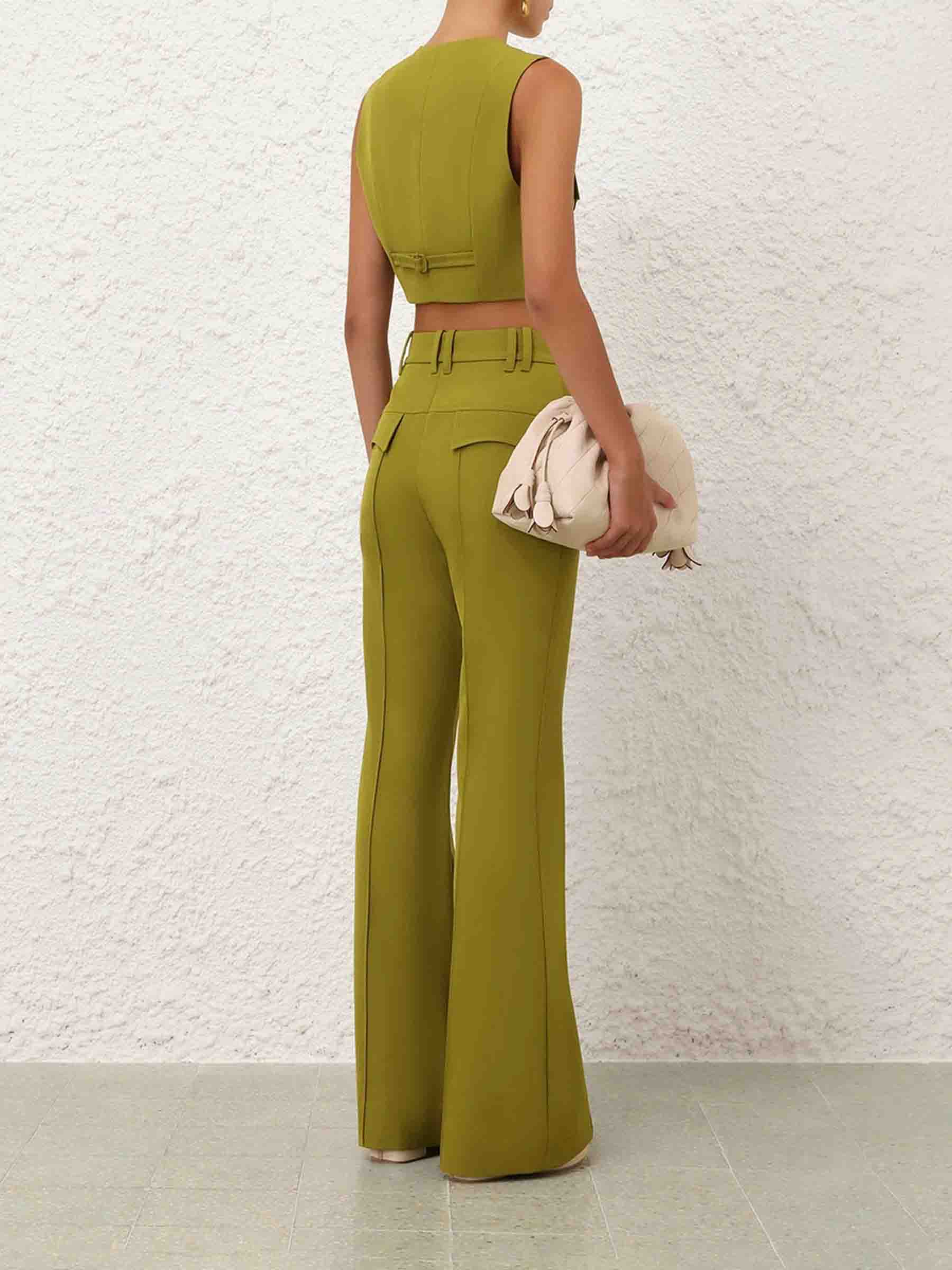 Zimmermann Mujer Barcelona Pantalones Flared Luna color Verde sku 761-004096 01 - Foto 3