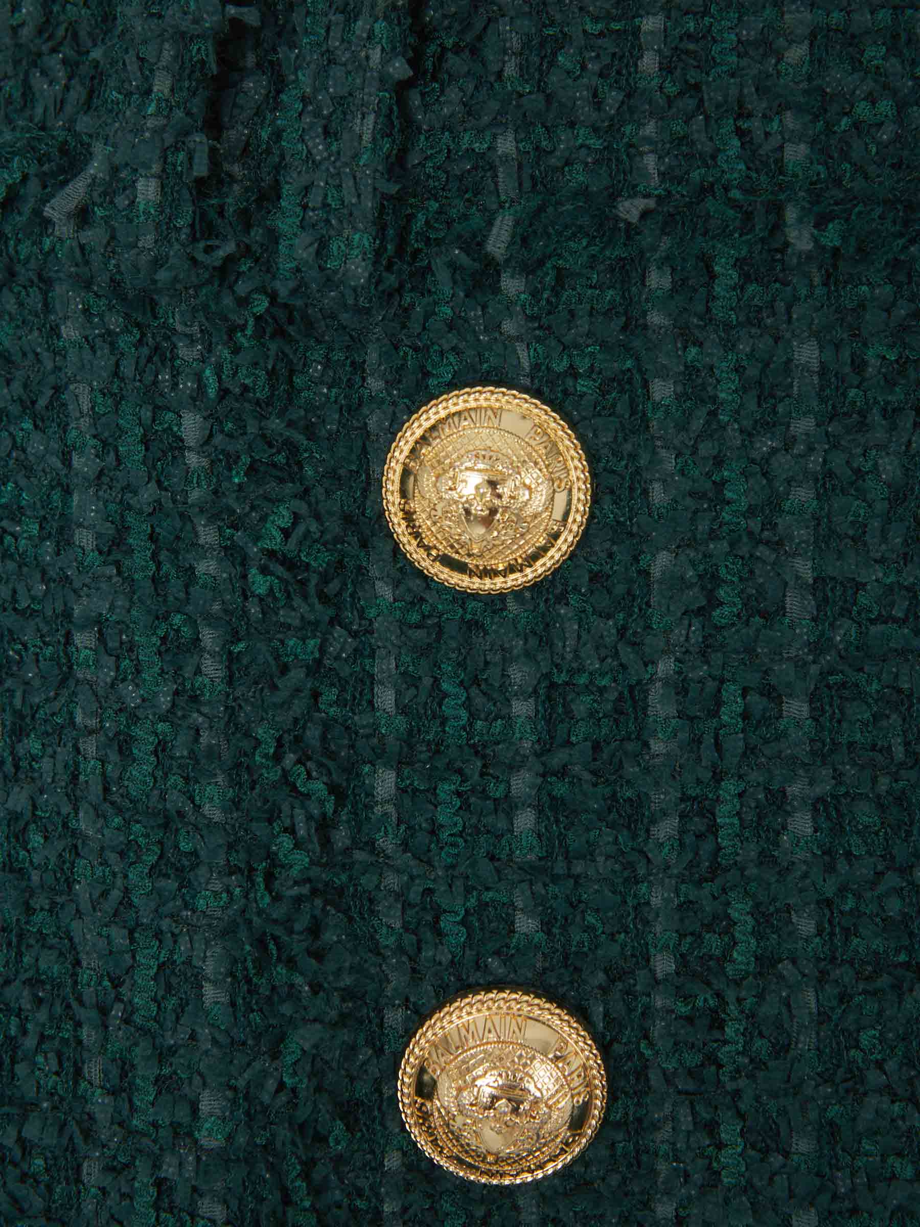 Outlet online Balmain Mujer Short Tweed Botones color Verde Oscuro sku 762-000426 00 - Foto 4