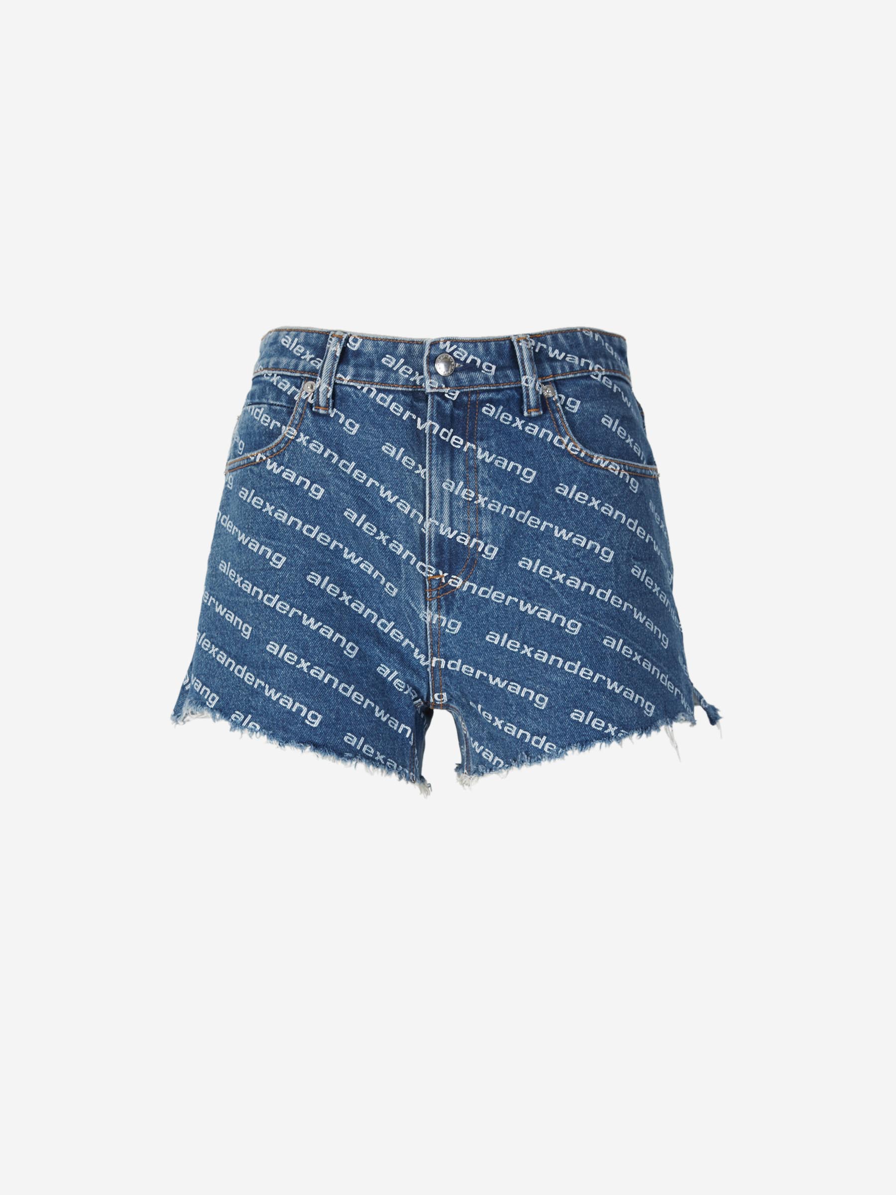 Outlet online Alexander Wang Mujer Shorts Denim Logo color Azul Denim sku 762-000435 01 - Foto 1