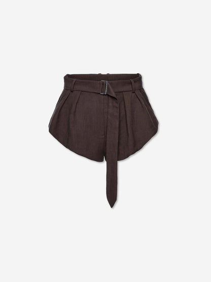 Magda Butrym Mujer Barcelona Shorts Anchos Lino color Marrón Oscuro sku 762-000559 01 - Foto 1