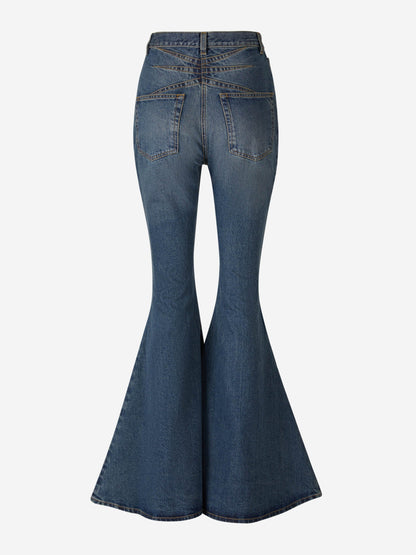 Outlet online Alaïa Mujer Jeans Flare Maxi color Azul Denim sku 763-001433 00 - Foto 2