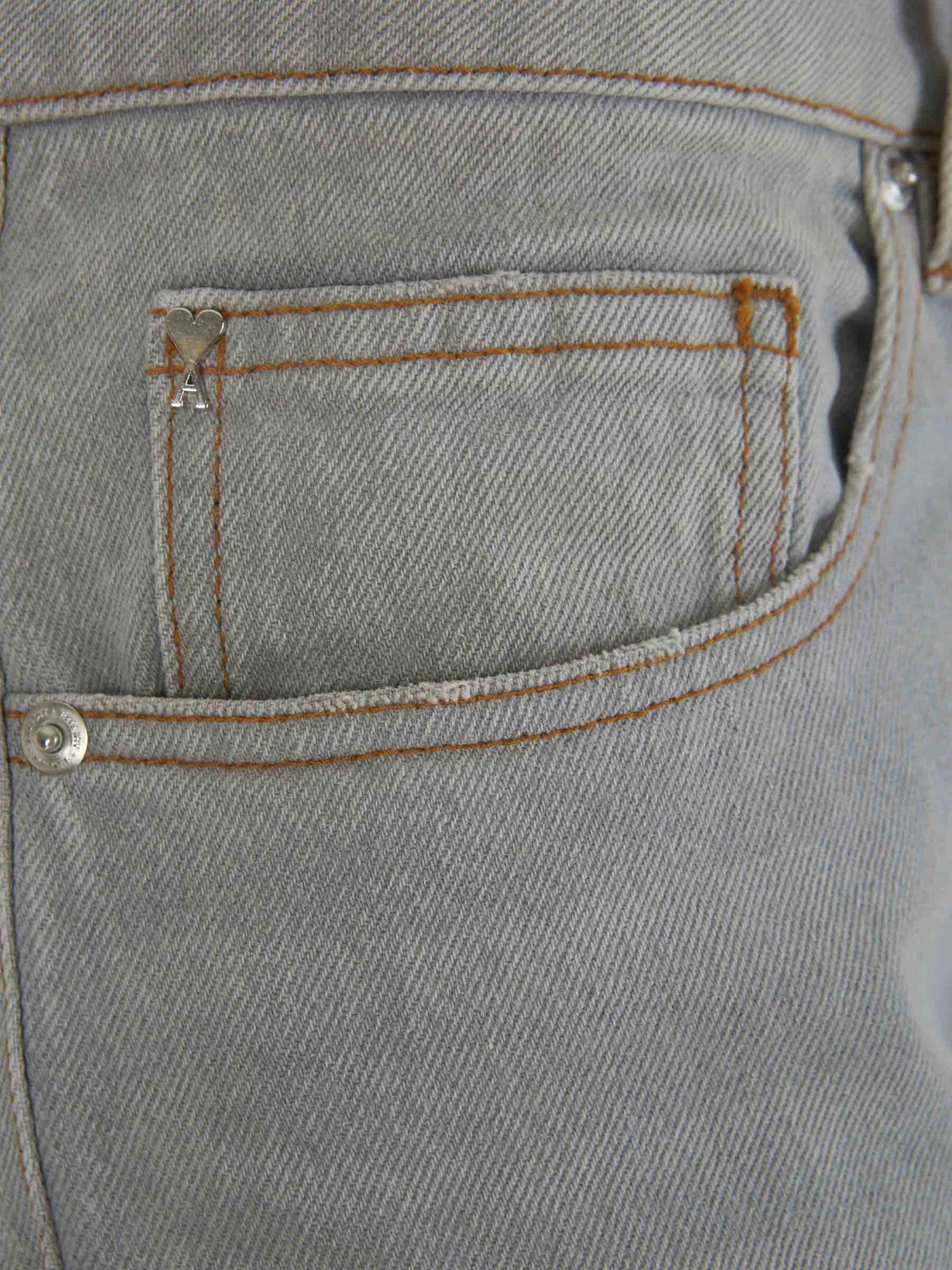 Outlet online Ami Paris Mujer Jeans Straight Algodón color Azul Denim sku 763-001435 01 - Foto 3