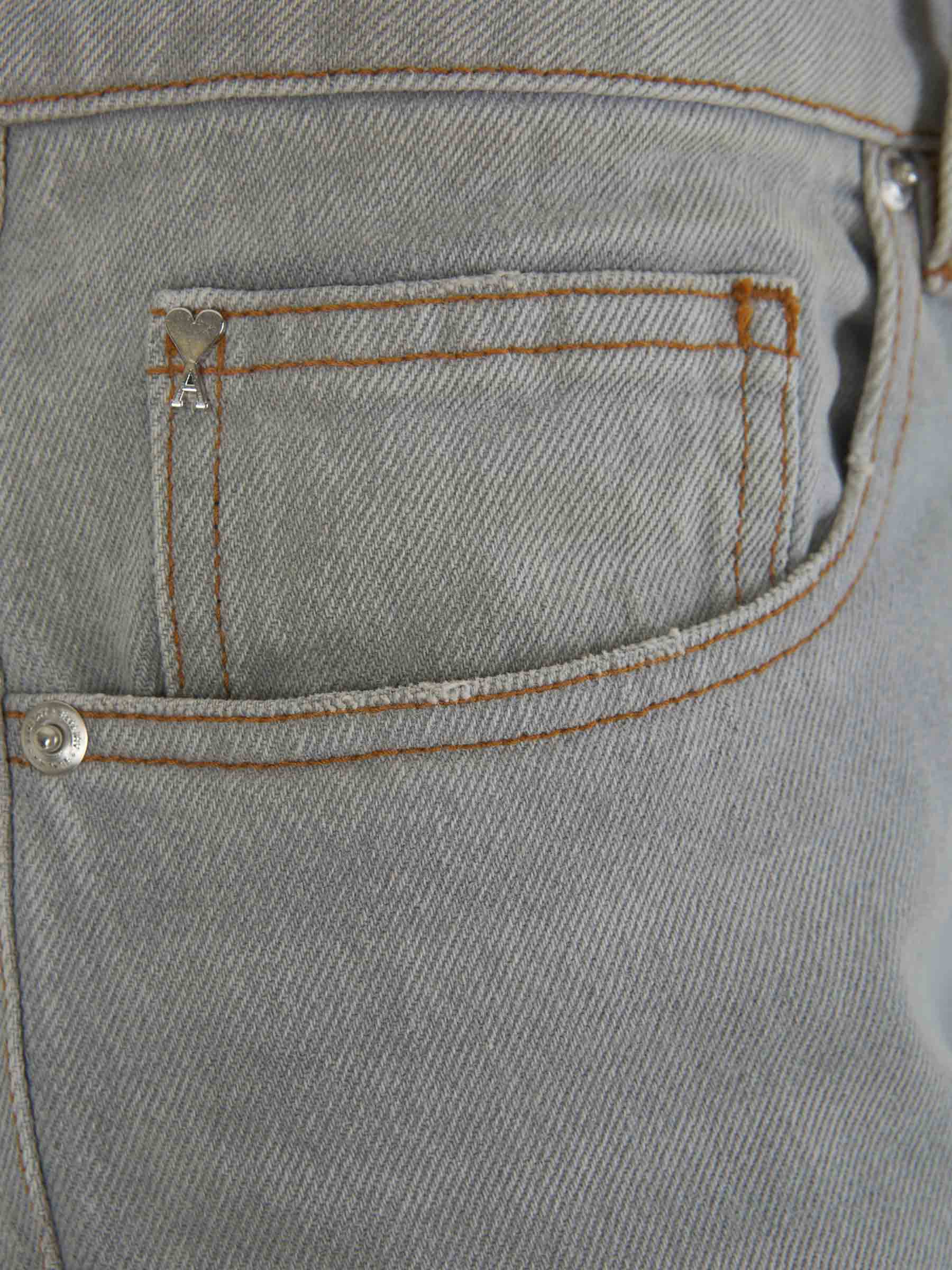 Outlet online Ami Paris Mujer Jeans Straight Algodón color Azul Denim sku 763-001435 01 - Foto 3