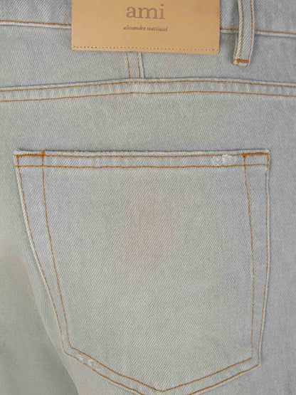 Outlet online Ami Paris Mujer Jeans Straight Algodón color Azul Denim sku 763-001435 01 - Foto 4