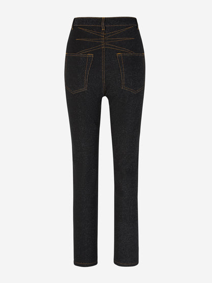 Outlet online Alaïa Mujer Jeans Straight Algodón color Negro sku 763-001436 01 - Foto 2