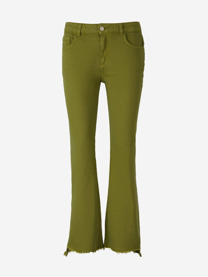 Outlet online Dorothee Schumacher Mujer Jeans Bootcut Algodón color Verde Militar sku 763-001445 01 - Foto 1