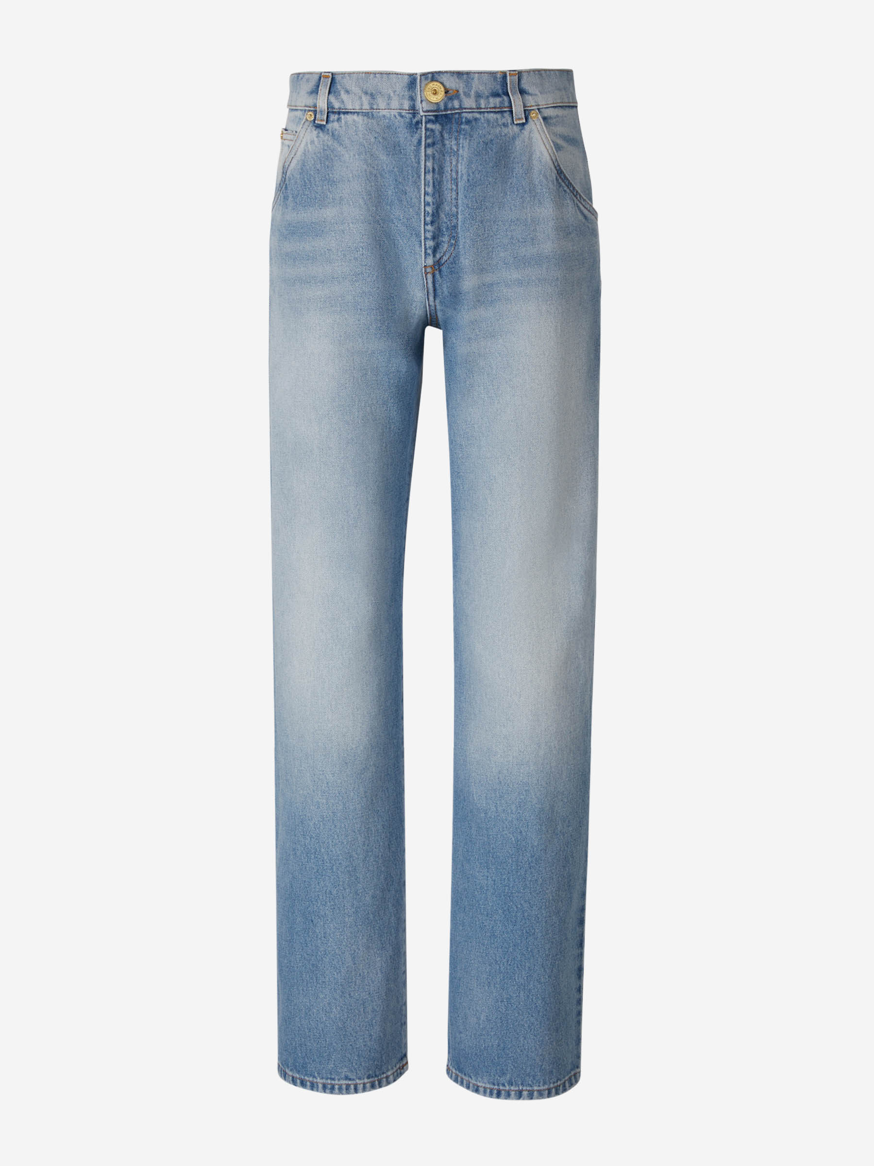 Outlet online Balmain Mujer Jeans Straight Algodón color Azul sku 763-001452 01 - Foto 1