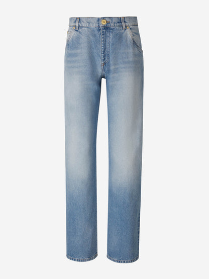 Outlet online Balmain Mujer Jeans Straight Algodón color Azul sku 763-001452 01 - Foto 1
