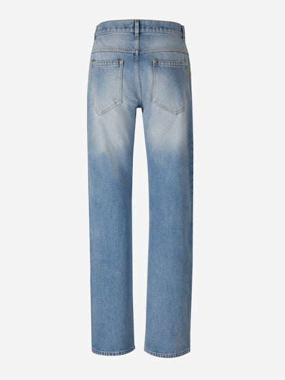 Outlet online Balmain Mujer Jeans Straight Algodón color Azul sku 763-001452 01 - Foto 2