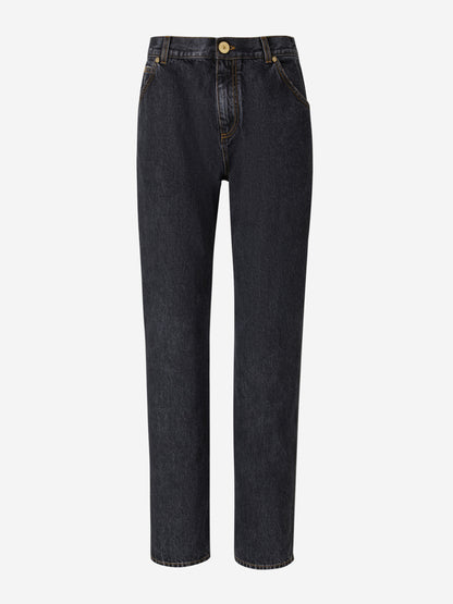 Outlet online Balmain Mujer Jeans Straight Algodón color Azul Noche sku 763-001452 02 - Foto 1