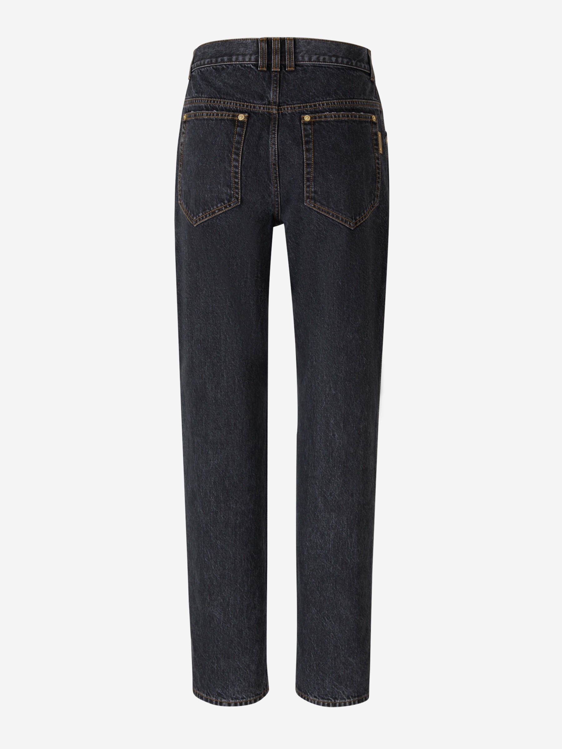 Outlet online Balmain Mujer Jeans Straight Algodón color Azul Noche sku 763-001452 02 - Foto 2