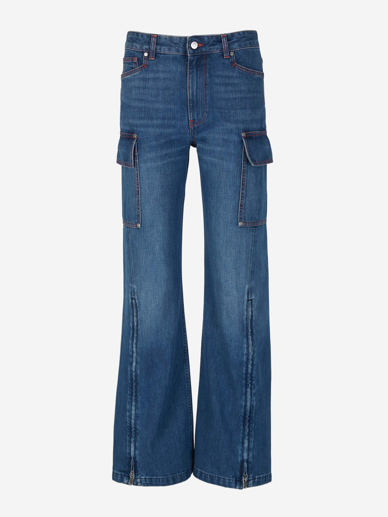 Outlet online Stella McCartney Mujer Jeans Cargo Cremallera color Azul Denim sku 763-001515 01 - Foto 1