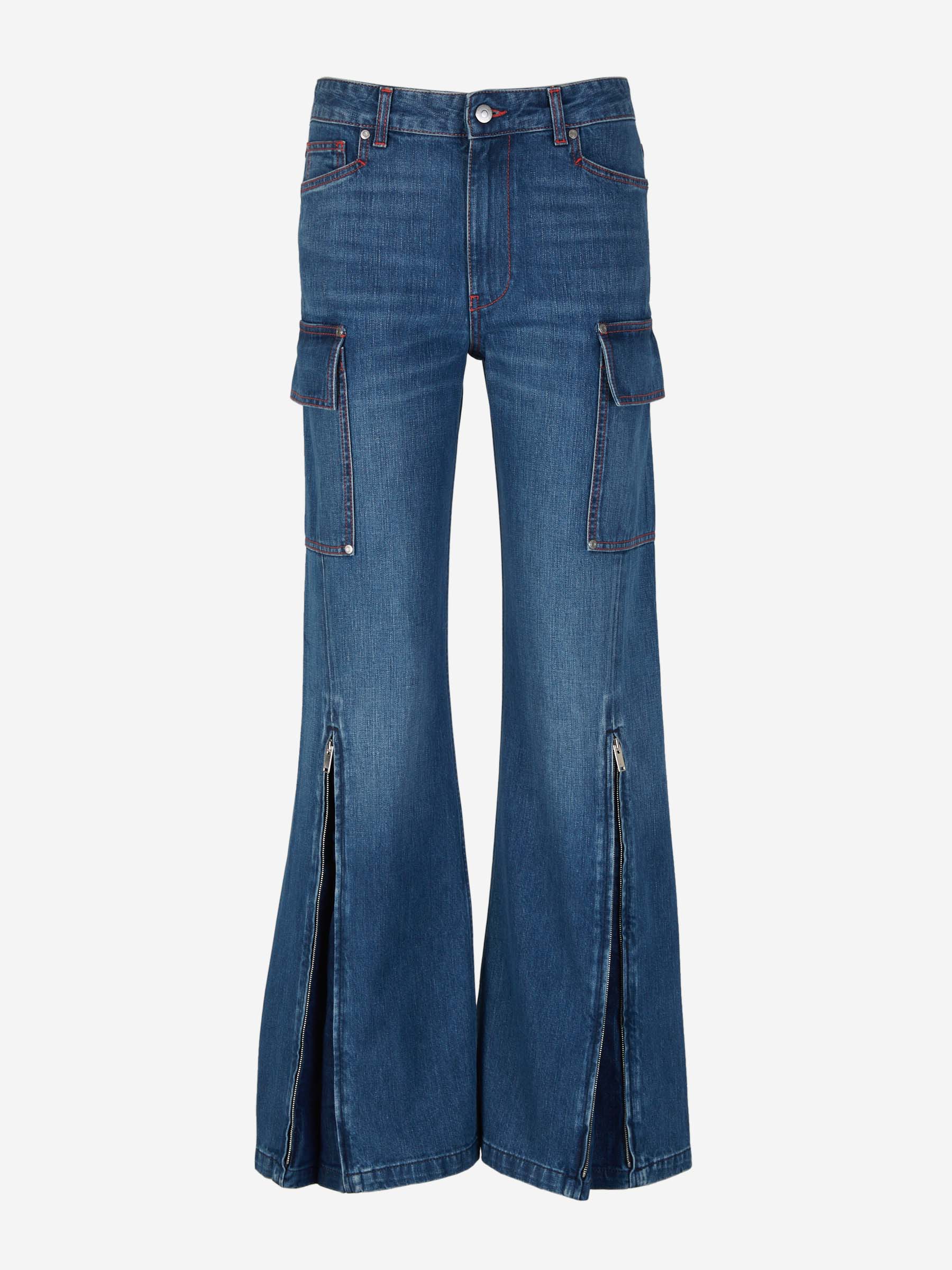 Outlet online Stella McCartney Mujer Jeans Cargo Cremallera color Azul Denim sku 763-001515 01 - Foto 2