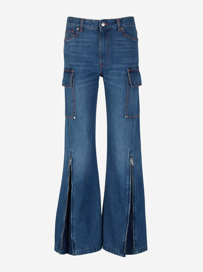 Outlet online Stella McCartney Mujer Jeans Cargo Cremallera color Azul Denim sku 763-001515 01 - Foto 2