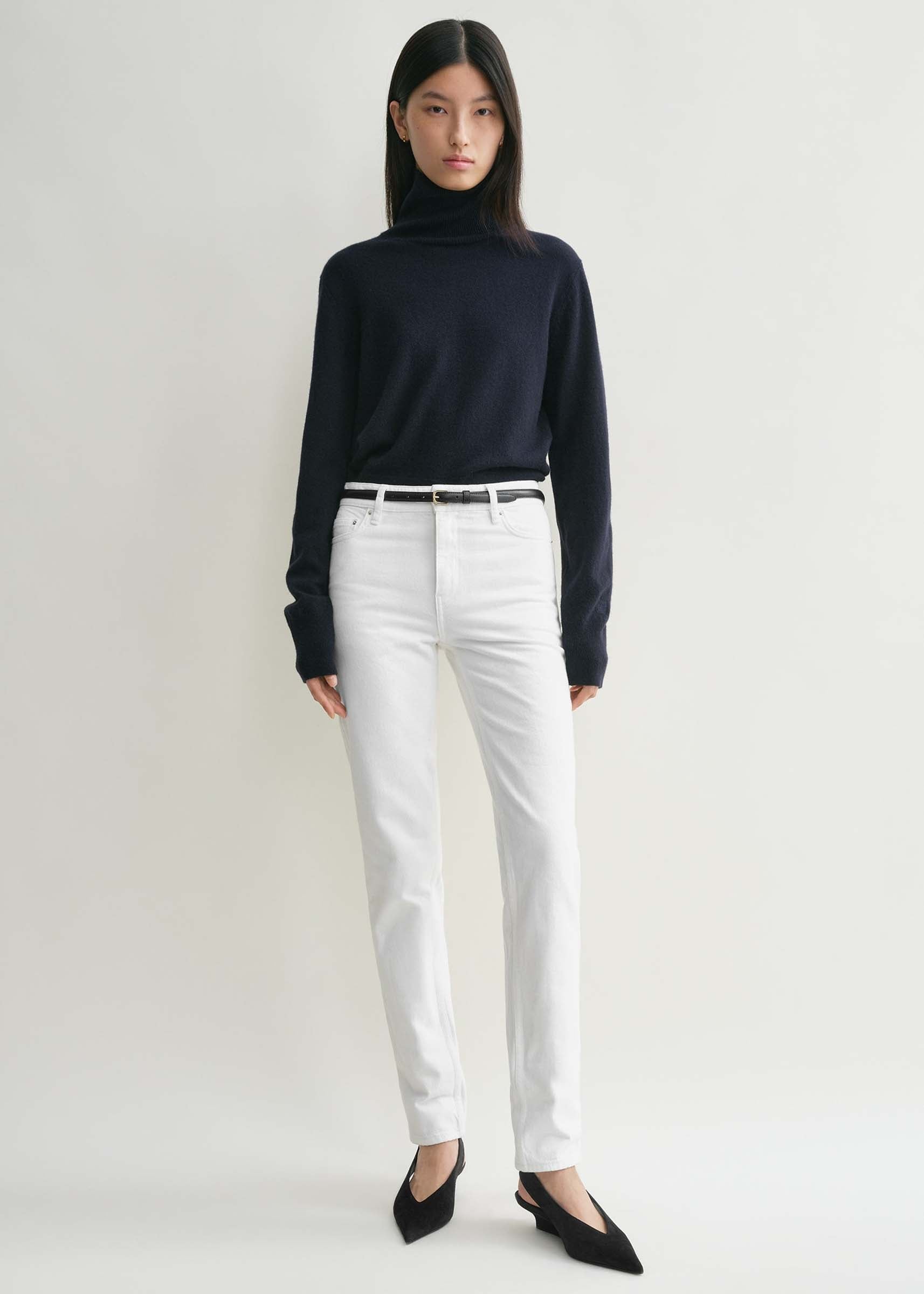 Outlet online TOTEME Mujer Jeans Straight Fit color Blanco sku 763-001626 01 - Foto 2