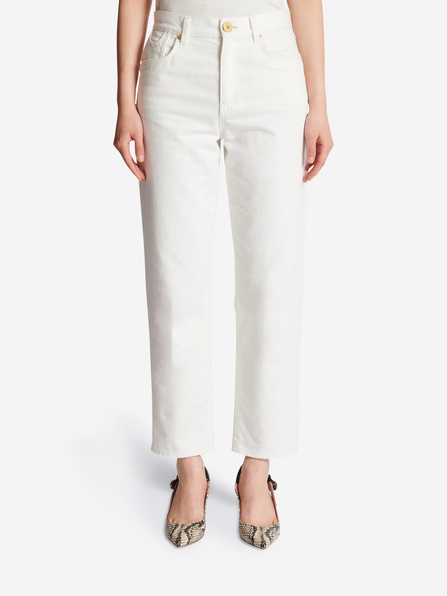 Outlet online Balmain Mujer Jeans Slim Fit color Blanco sku 763-001627 01 - Foto 3