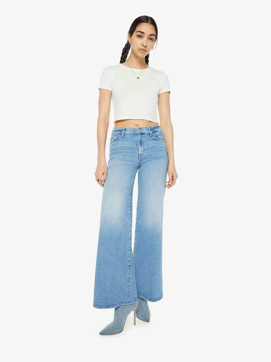 Mother Mujer Barcelona Jeans Flare Twister Skimp color Azul Denim Claro sku 763-001656 01 - Foto 1