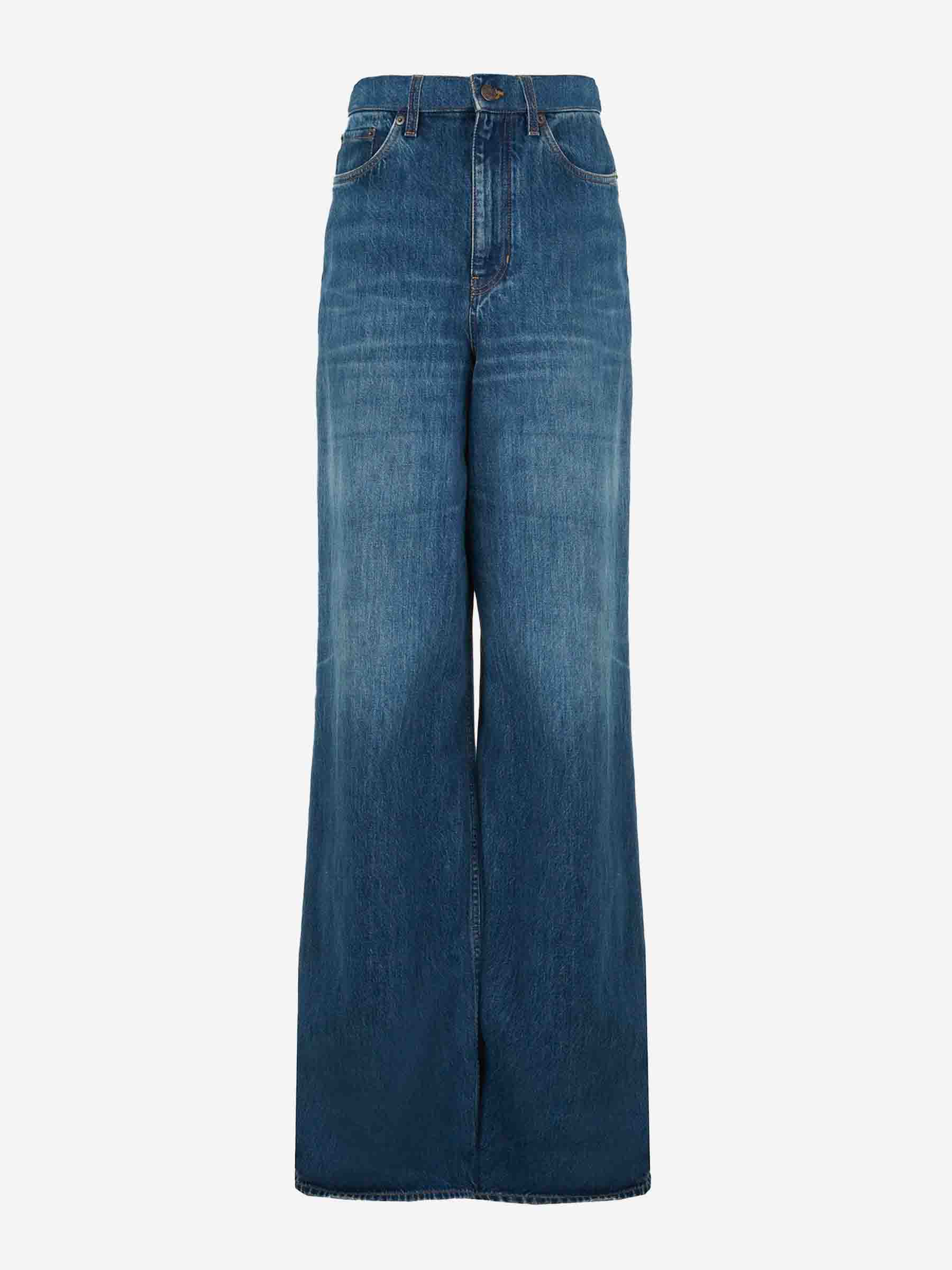 Outlet online Chloé Mujer Jeans Wide Leg color Azul Denim Oscuro sku 763-001672 01 - Foto 1