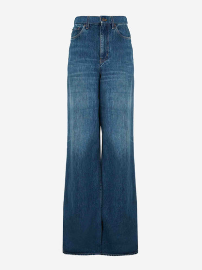 Outlet online Chloé Mujer Jeans Wide Leg color Azul Denim Oscuro sku 763-001672 01 - Foto 1