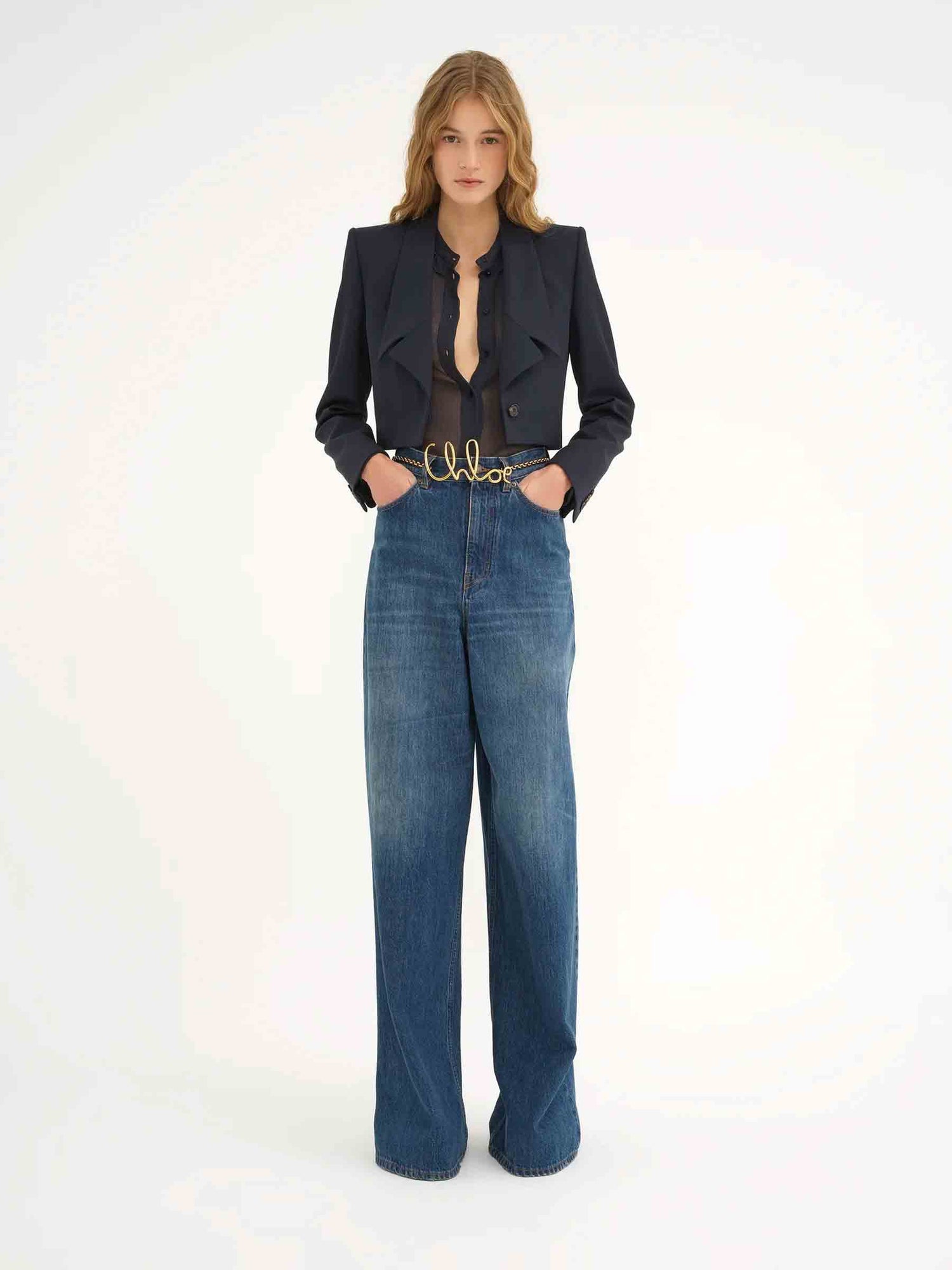 Outlet online Chloé Mujer Jeans Wide Leg color Azul Denim Oscuro sku 763-001672 01 - Foto 2