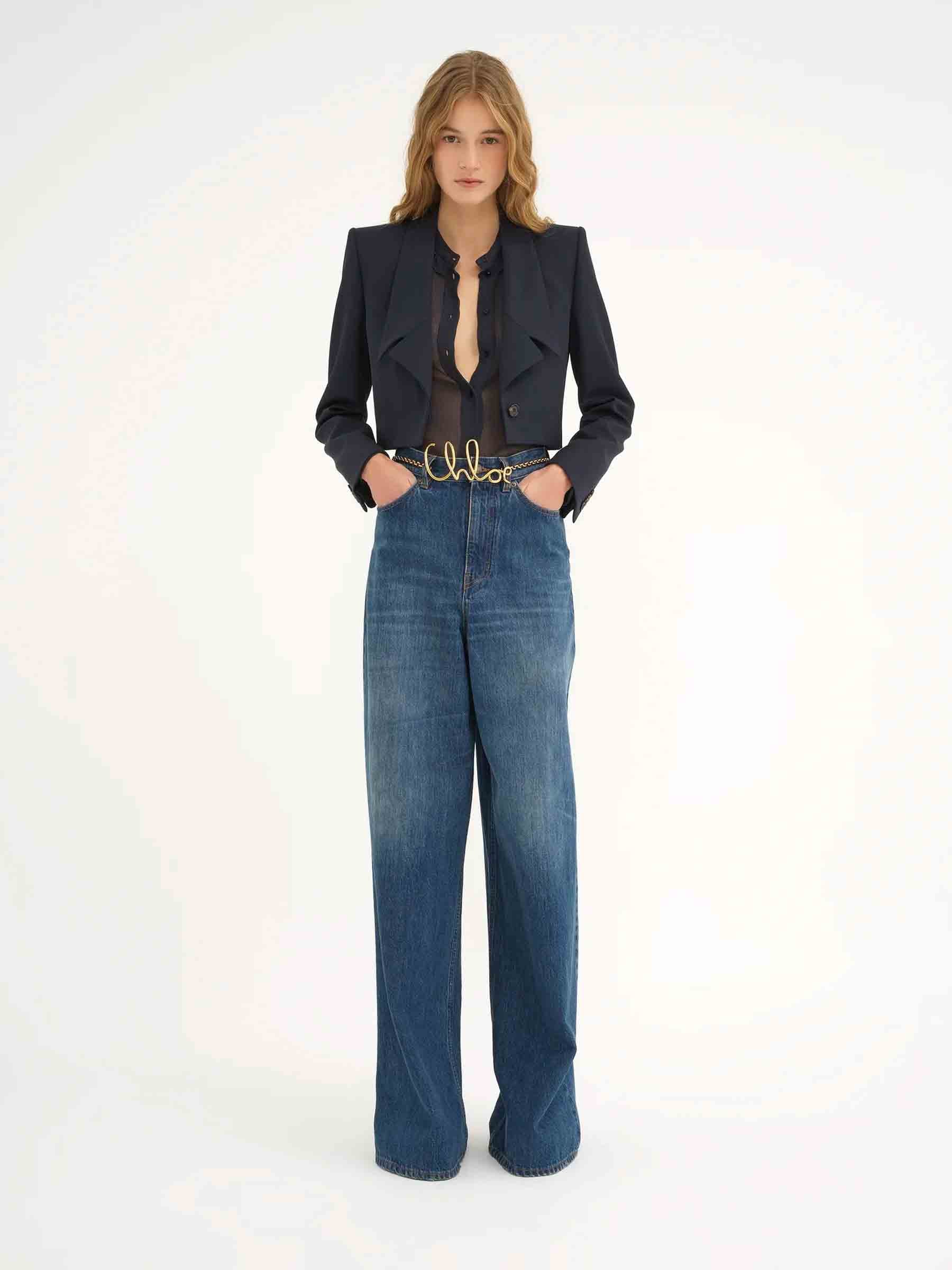 Outlet online Chloé Mujer Jeans Wide Leg color Azul Denim Oscuro sku 763-001672 01 - Foto 2