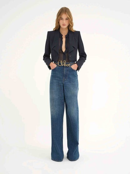 Outlet online Chloé Mujer Jeans Wide Leg color Azul Denim Oscuro sku 763-001672 01 - Foto 2
