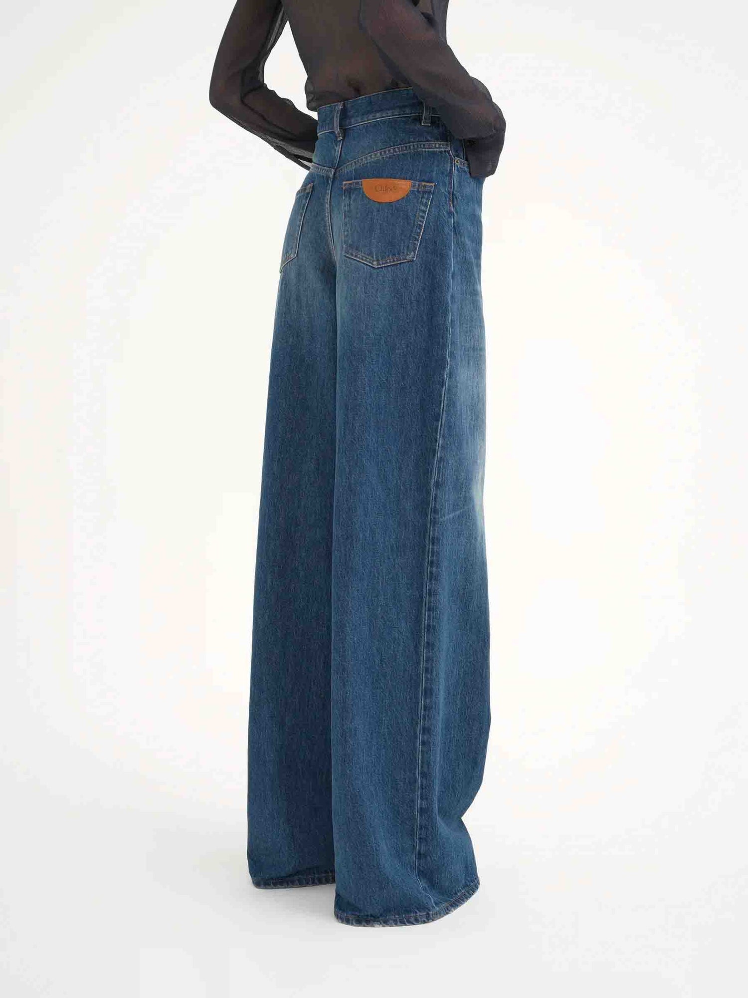 Outlet online Chloé Mujer Jeans Wide Leg color Azul Denim Oscuro sku 763-001672 01 - Foto 3