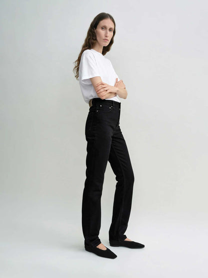 Outlet online TOTEME Mujer Jeans High Slim color Negro sku 763-001763 01 - Foto 3