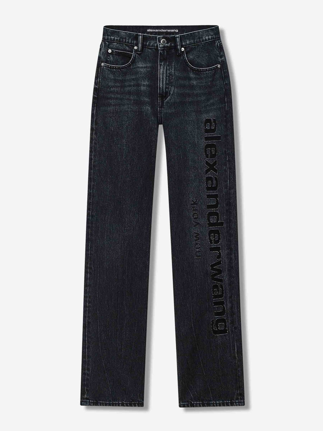 Outlet online Alexander Wang Mujer Jeans Rectos Logo color Negro sku 763-001776 01 - Foto 1