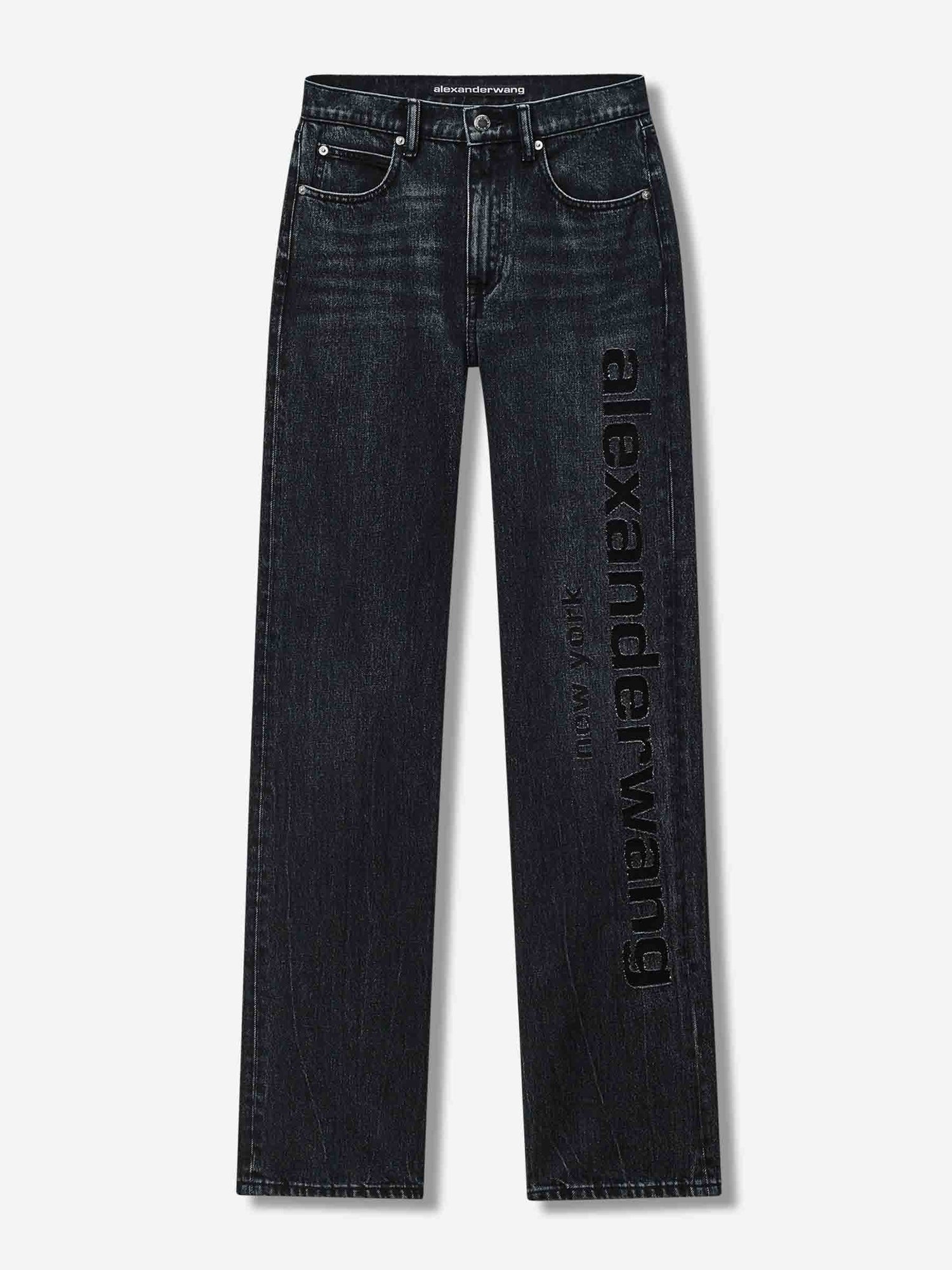 Outlet online Alexander Wang Mujer Jeans Rectos Logo color Negro sku 763-001776 01 - Foto 1
