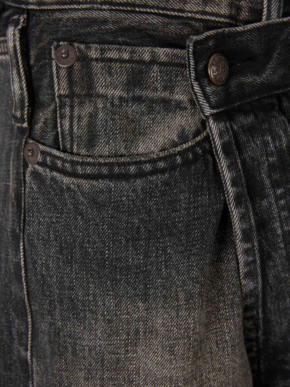 Outlet online R13 Mujer Jeans Anchos Crossover color Negro sku 763-001801 02 - Foto 3